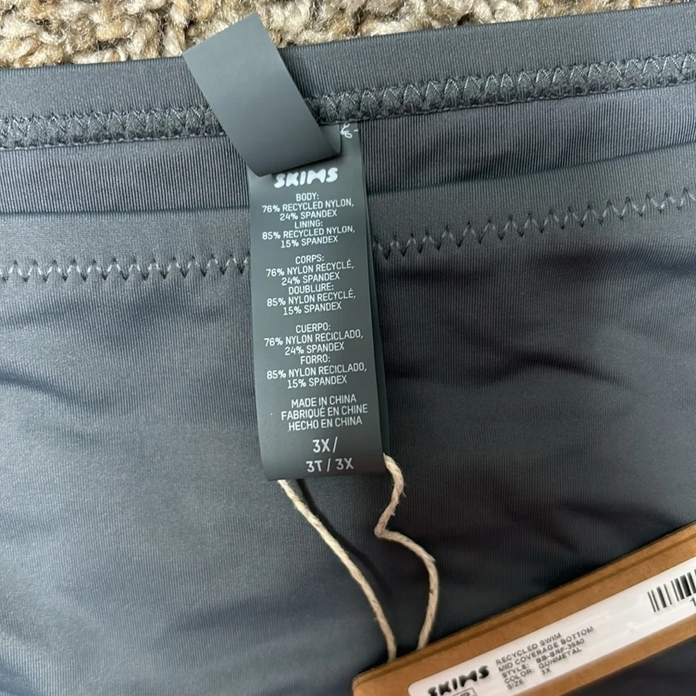 NWT Skims bikini bottom mid coverage gunmetal sz 3X